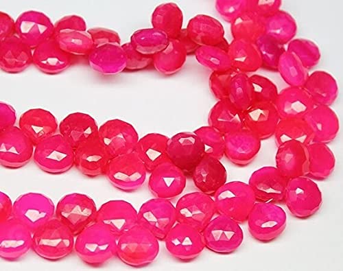 Calcédoine rose facettée en forme de cœur de 11mm, gemmes d'exception pour joaillerie fine