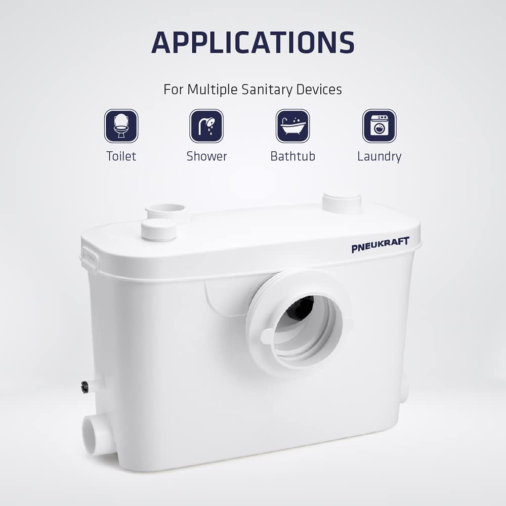 Warmfay Hebeanlage 400W Mit Häcksler - Abwasserpumpe Für WC, Dusche & Toilette Bis 8m Förderhöhe