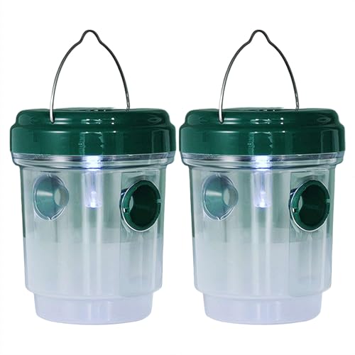 Cikiki Confezione da 2 trappole per vespe da appendere all'aperto, ad energia solare, per giardino, giacca repellente per vespe, trappole per api da falegname, per esterni, patio, corridoi, cortili