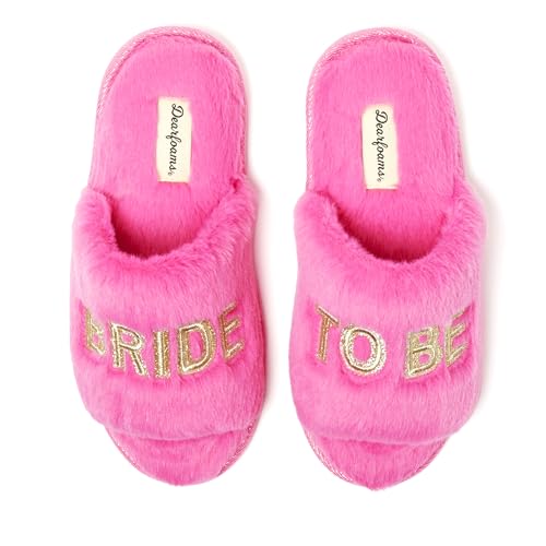 Dearfoams womens Bride and Bridesmaid Gifts I Do Crew Slippers for Wedding and Bachelorette Party