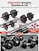 UKEEP Adjustable Dumbbell Set, 55/70/90lbs Free Weight Set with Connector, 3 in1 Dumbbells Set Used as Dumbbell/Barbell/Kettlebell, Fitness Exercises for Home Gym Suitable Men/Women