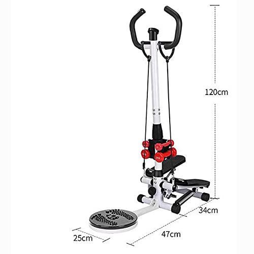 Image of with Resistance Bands Mini Home Hydraulic Stepper with Armrests with LCD Display Multifunction Clim Machine Fitness Equipment Load 100kg Cardio Exercise Antislip Steppers