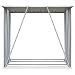 vidaXL Casetilla para Leña Acero Galvanizado 163x83x154 cm Gris Almacén Taller