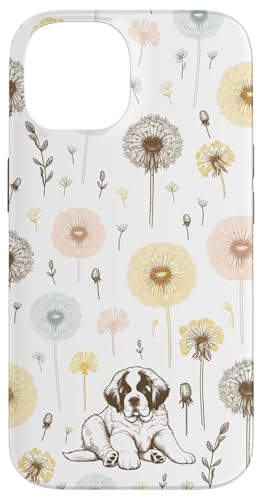 St Bernard Saint Bernard Dog Dandelion Dream Floral Garden Case for iPhone 14
