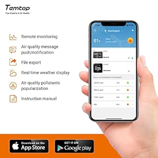 Temtop Indoor Air Quality Monitor PM2.5 AQI TVOC HCHO(Formaldehyde) Detector Indoor Air Pollution Detector for Home with WiFi Connection and Remote Monitoring via App,M10i
