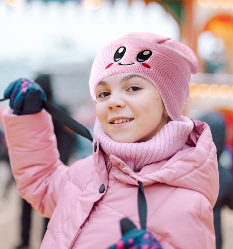 Beanie Knit Hats Cat Beanie Lovely Face Hat Cute Anime Beanies Embroidery Winter Knitted Hats Caps for Boys Girls 5