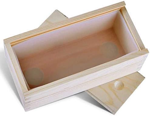 Small Rectangle Silicone Soap Mold with Wooden Box Handmade Loaf Molds by Health Home Helper