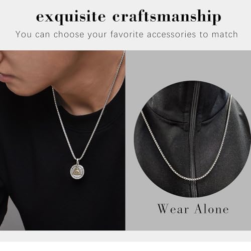 TGNEL 2.6mm Pure Titanium Box Chain Necklace for Men, Fashion Square Mens Pure Titanium Chain for Sensitive Skin 22 Inches4