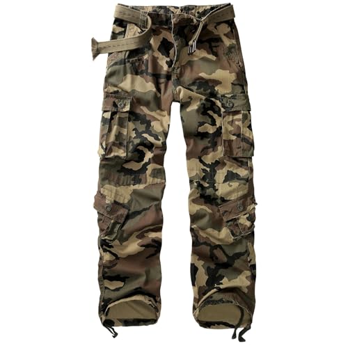 CARPANT Men's Cotton Cargo M Camo Pants,Size 36