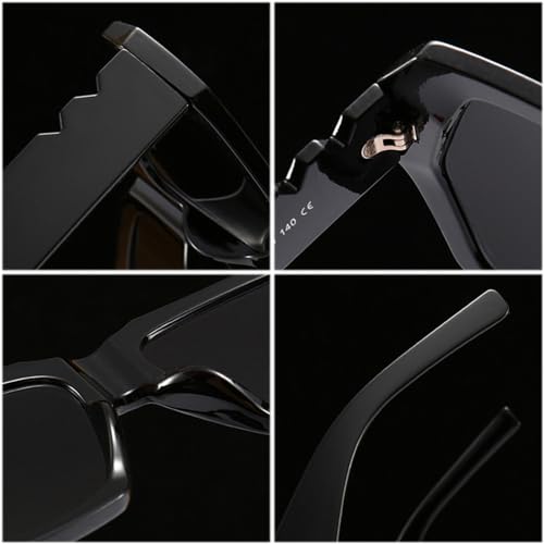 Lunettes de soleil polygonales à rivets rétro design géométrique et verres dégradés UV400