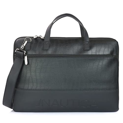 Image of Nautica Padded Laptop Sleeve Stylish Leatherette Bag | Waterproof Protective Cover with Handle & Detachable Sling Strap | Compact and Comfortable for Travelling | Suitable up to 15.6 Inch Laptop