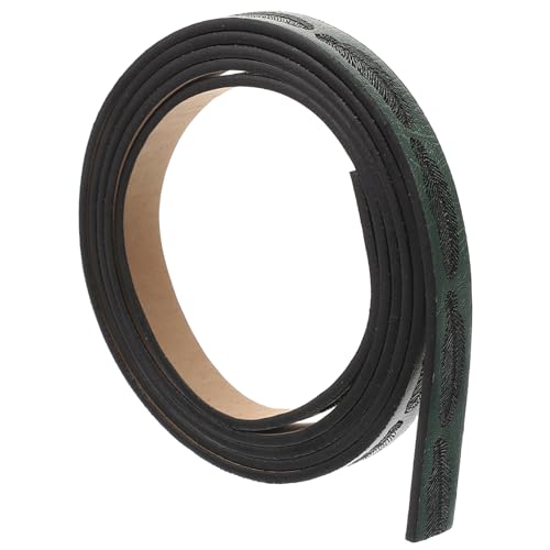 BEBEMOKO 1 rollo de correa de cuero para manualidades, material de bricolaje, tiras de cuero, manualidades, tiras de cuero, tira de cuero, correa de cuero, material de manualidades, color verde