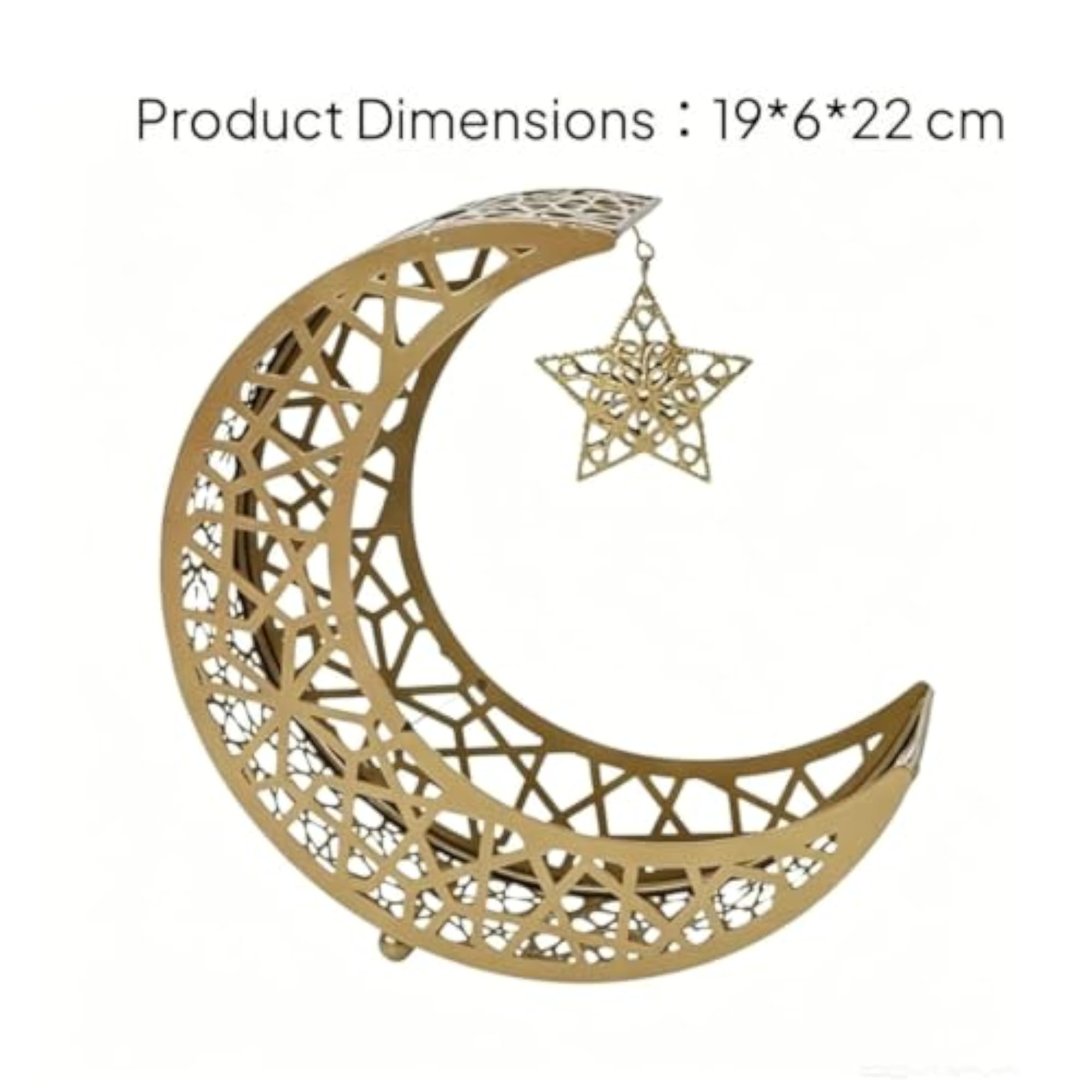 Openwork Moon Tray with Star Charm, Practical Decor