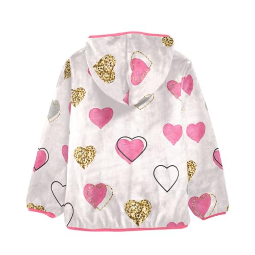 OTVEE Valentine Romantic Pink Hearts Kids Hoodie Jacket Fall Spring Full Zip Warm Outwear Coat2