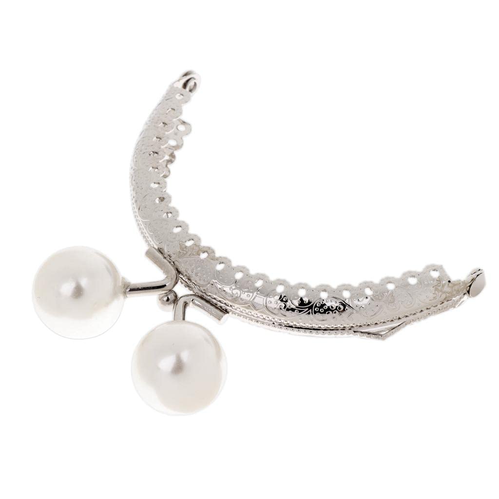LOOM TREE® 8.5cm Metal Frame Clasp for Purse Handle Bag Candy Bead Head Pearl White-image-21
