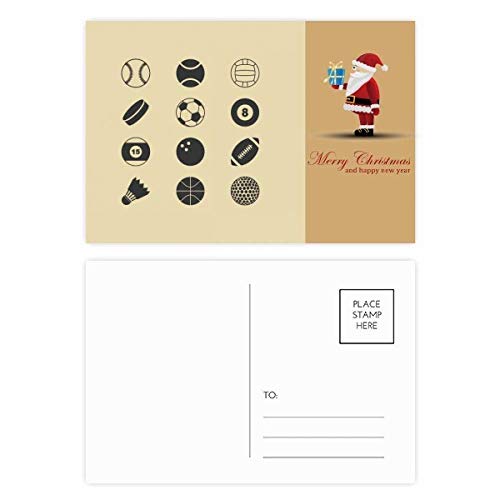 Cartes postales Père Noël motif géométrique lot de 20 vœux design