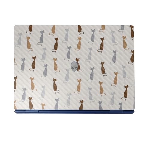 Carbon Fiber Laptop Skin Compatible with Alienware 16/16X Aurora (2025) - Cat Lady - Premium 3M Vinyl Protective Wrap Decal Cover - Easy to Apply | Crafted in The USA by MightySkins