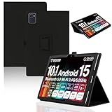 For 山善(YAMAZEN) Qriom QA15-101 ケース YILLIONS 角度調整 上質PUレザー キズ防止 磁気吸引 耐汚れ 軽量 擦り傷防止 折り畳み 全面保護型 超薄型 YAMAZEN Qriom QA15-101 ケース 10.1インチ専用 ケース カバー (ブラック)