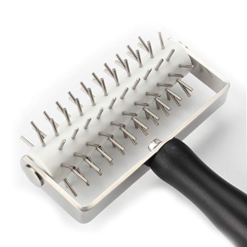 AMPSEVEN Pizza Dough Docker Roller - Professional Stainless Steel Pastry Docker Roller with Spike for Homemade Baking Cake crackers Pie Hole Maker,Prevent Dough from Blistering - Thumbnail 3
