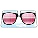 Pink Sun Glasses in Baby Blue Sky Background Car Truck SUV Front Windshield Sunshade - Accordion Style