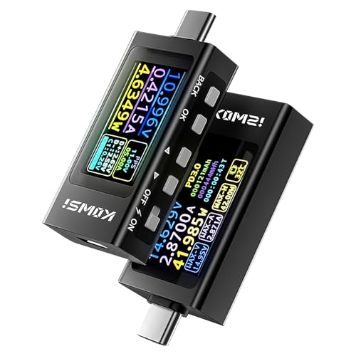 Image of Type C Tester, 12A 4-30V 240W Power Meter Tester LCD Digital Multimeter Type-C Fast Charge Ripple Testing, Protocol Testing Support PD2.0, PD3.0, PPS, QC2.0, QC3.0, FCP, SCP, AFC, PE, Dash, VOOC