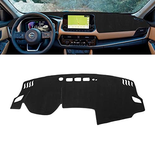 x xotic tech Center Console Dashboard Mat Pre-Cut Non-Slip Sunshield Sun Glare Protector Dash Carpet Pad Black Cover Compatible with Nissan Rogue 2021 2022 2023 2024 2025