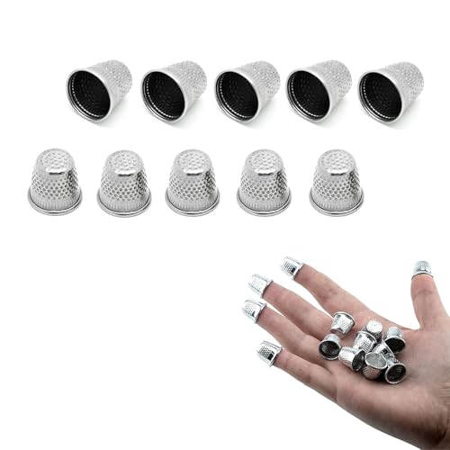 10 Stück Nähen Fingerhüte,Thimble Finger Protector,Metal Sewing Thimble,Fingerspitze Fingerhut Einstellbare, Accessories DIY Sewing Tool für Nähen,Sticken,Handarbeiten