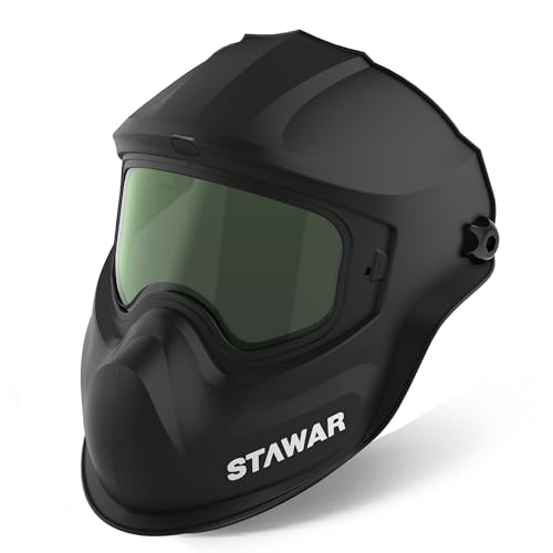 Shine STAWAR Grinding Face Shield Lightweight Cutting Face Shield with Anti-Fog & Scratch Resistance Lens Face Shield Mask for Grinding Cutting Woodworking (DIN 1 Black) (DIN 2 Black)