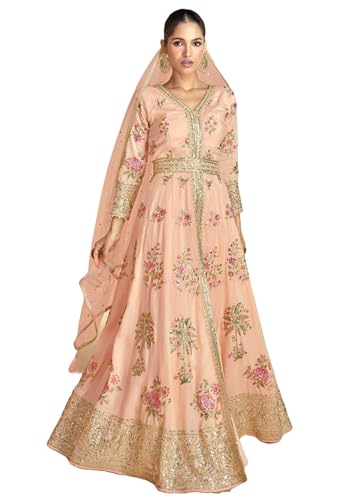 Robe indienne Anarkali 8771 soie pour femme vetement chic