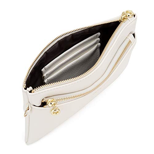 Zooeass Women Vegan Leather Wristlets Bag, Clutch Organizer Wallets Purses For Iphone(White Long) #TOP2