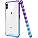 Salawat for iPhone Xs Case iPhone X Case, Clear iPhone Xs Case TPU Bumper Anti Scratch Thin Phone Case Cute Cover Reinforced Corners Shock Absorption Protective Case for iPhone X/Xs (Blue Purple)