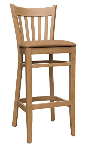 Barhocker Barstuhl Tresenhocker Holz Buche Sitzhöhe 65cm für Gastro Bistro Cafe Küche, Honig-Eiche, Polstersitz Kunstleder, fertig montiert. Belastbarkeit 150 kg *TB002 Cover