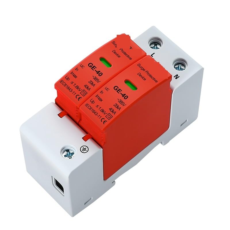 AC 385V SPD Lightning Surge Protector 2P 3P 4P Solar PV Low-Voltage Arrester Device with Options for 20KA-60KA Protection(1P AC275V,30-60KA)