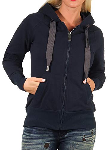 Elbsand Kelda Damen Sweatjacke mit Kapuze, Zip-Jacke, Reißverschluss
