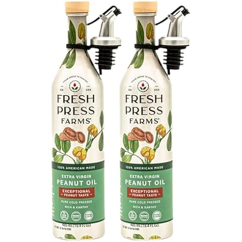 Fresh Press Farms Cold Pressed Extra Virgin Peanut Oil with Fresh Peanut Taste, 16.4 Fl Oz (Pack of 2), Georgian Grown, 100% American Made, Non-GMO, Gluten Free Cover