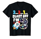 Blast Off I'm 3 Years Old 3rd Birthday Spaceship Astronaut T-Shirt