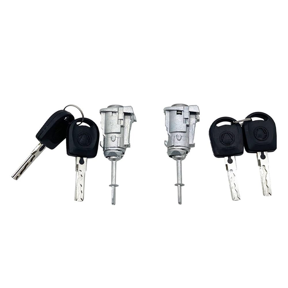 Hzsmyxgs One Color Car Door Lock 3B0837167 3B0837168 Compatible With Seat For Toledo Mk2 1998-2006 For Leon 1M1 1999-2006 Front Left Right Door Lock Cylinder Key