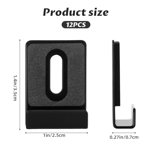 Image of 12 Pcs Metal Mirror Holder Clips for Wall Mounting,Mirror Hanging Kit with Screws Rubber Pads,Mirrors Mount Hardware with Screw Fit,Duty Mirrors Hanging Kit Clips for Frameles Mounting Wall(Black)