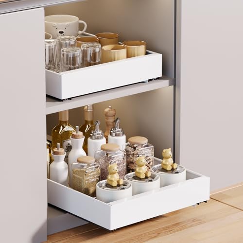 NPOIAUG Cajón telescópico, cajón extraíble para cocina, organizador de armario de cocina, organizador de armario extraíble