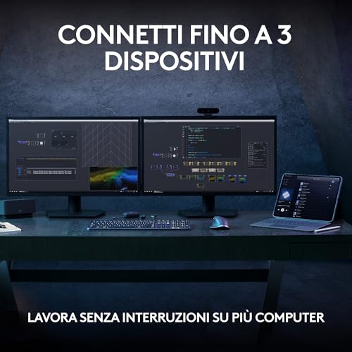 MX Keys S, Tastiera Wireless, Profilo Basso, Tasti Programmabili, Retroilluminazione, Bluetooth, USB C Ricaricabile, per PC Windows/Linux/Chrome/Mac - Grafite, Layout Italiano QWERTY - Tastiera gaming - Immagine 10