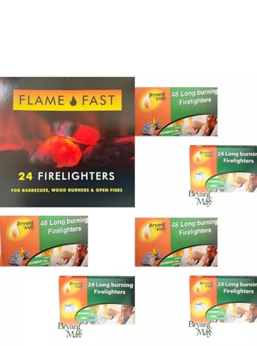 12 X Packs of 24 Bryant & May Long Burning Easy to Use Firelighters