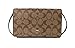 COACH Signature Fold-Over Clutch Crossbody Khaki/Black One Size