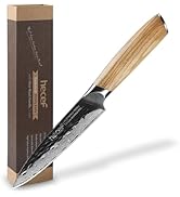 Amazon.co.jp: hecef 牛刀包丁 ダマスカス 203mm 9Cr18Mov鋼 槌目模様