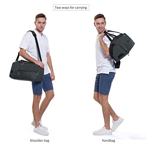 MarsBro Water Resistant Sports Gym Travel Weekender Duffel Bag with Shoe Compartment Black