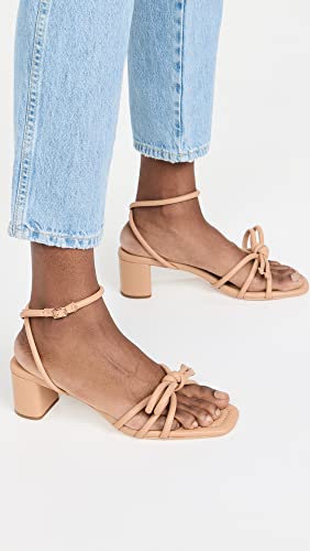 Loeffler Randall Women's Mikel Leather Bow Mid-Heel Sandals3