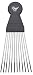 Diane Large Fan Pick, Black 2 combs, stainless steel teeth, stainless, steel, coated tips, won't hurt your scalp, won't pull on your hair, short hair, thin hair, thick hair, long hair, straight hair, men and women, adults and kids, boys and girls