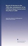 desserte de bureau ikea  Compte rendu de la décision concernant les modifications du plan de 1984 du California Desert Conservation Area Plan de 1980