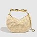 Straw Clutch Bag for Women Mini Summer Satchel Purse Fashion Woven Crossbody Shoulder Handbags with Chain Strap