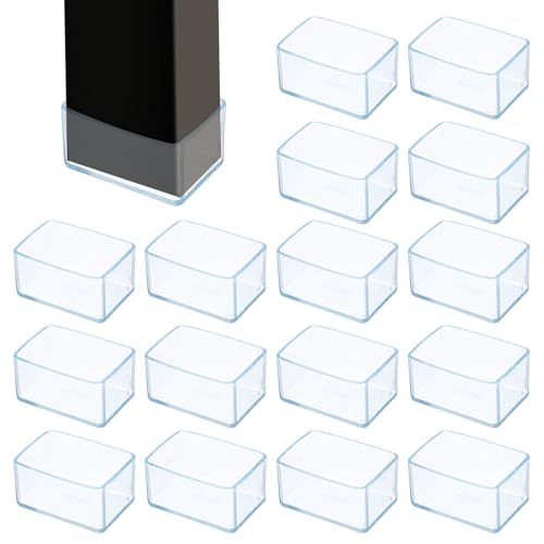 Protectores de suelo para patas de silla rectangulares y transparentes que evitan rayones 2