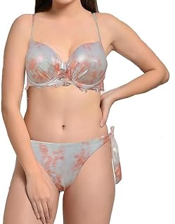 GOLKIPAR(LABEL) GOLKIPAR Women's Shimmer Underwire Bikini Set Iridescent Push Up Swimsuit Ruffle Trim Bathing Suit Adjusta... Price In India